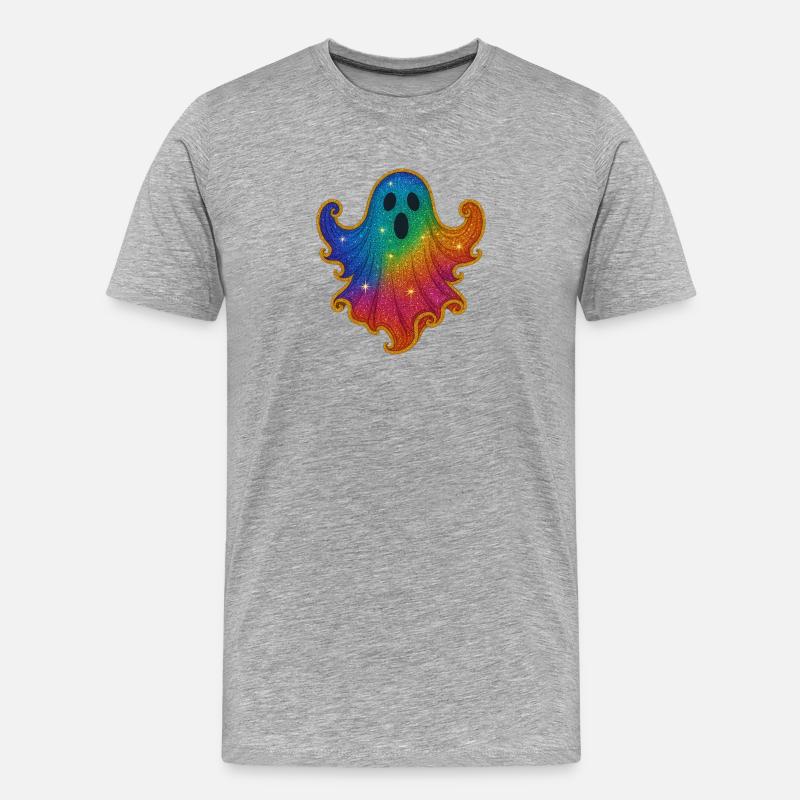 Regenbogen Geist Glitzer - Männer Premium Bio T-Shirt - Grau meliert