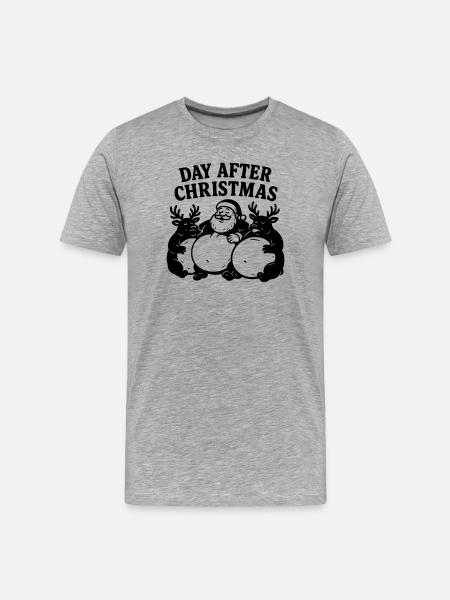 Dag efter jul spiser mad - Herre Premium T-shirt økologisk - grå meleret