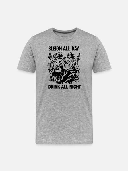 Party Weihnachtsfeier XMas Feiern! - Männer Premium Bio T-Shirt - Grau meliert