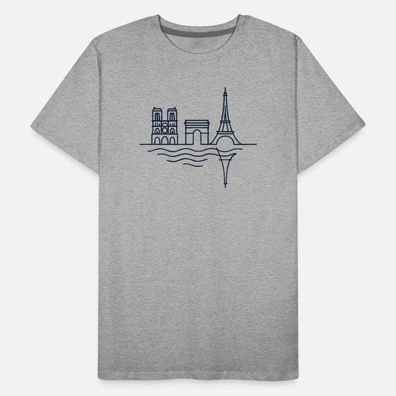 Pariser Linien: Eiffelturm und Arc de Triomphe Männer Premium Bio T-Shirt