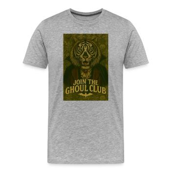 Ghoul Club Tiger Porträt - Männer Premium Bio T-Shirt - Grau meliert - Vorne - Damien (186cm)