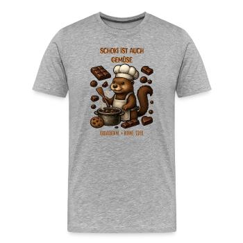 Maître cuisinier du castor au chocolat - T-shirt bio Premium Homme - gris chiné - Devant - Damien (186cm)