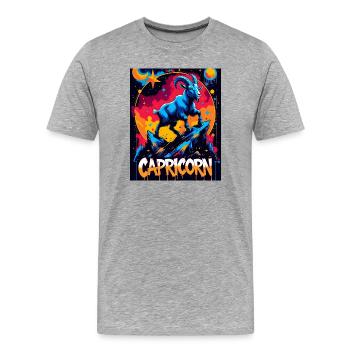 Capricorne - T-shirt bio Premium Homme - gris chiné - Devant - Damien (186cm)