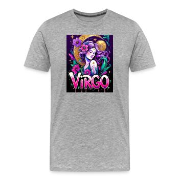 Vierge - T-shirt bio Premium Homme - gris chiné - Devant - Damien (186cm)