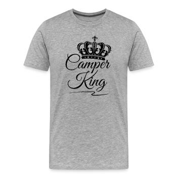 Camper King - Men's Premium Organic T-Shirt - heather grey - Front - Damien (186cm)