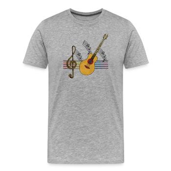 Gitarre - Männer Premium Bio T-Shirt - Grau meliert - Vorne - Damien (186cm)