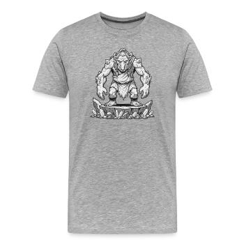 Troll sur le plateau rocheux - T-shirt bio Premium Homme - gris chiné - Devant - Damien (186cm)