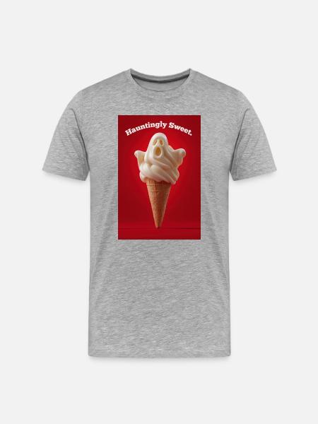 Hauntingly Sweet Ghost IceCream - Men's Premium Organic T-Shirt - heather grey