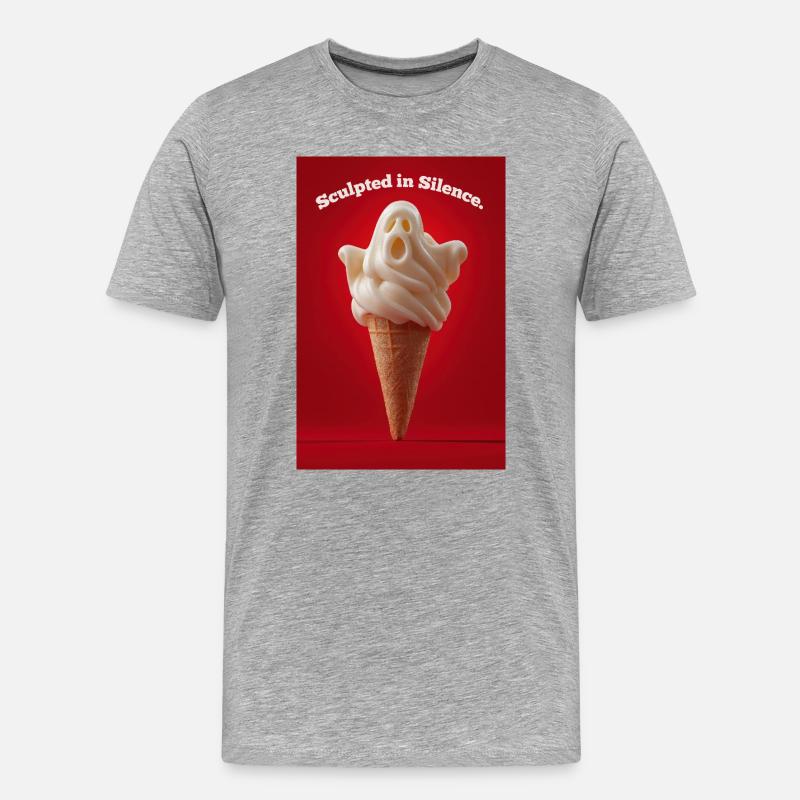 Ghost IceCream Geformte Stille - Männer Premium Bio T-Shirt - Grau meliert