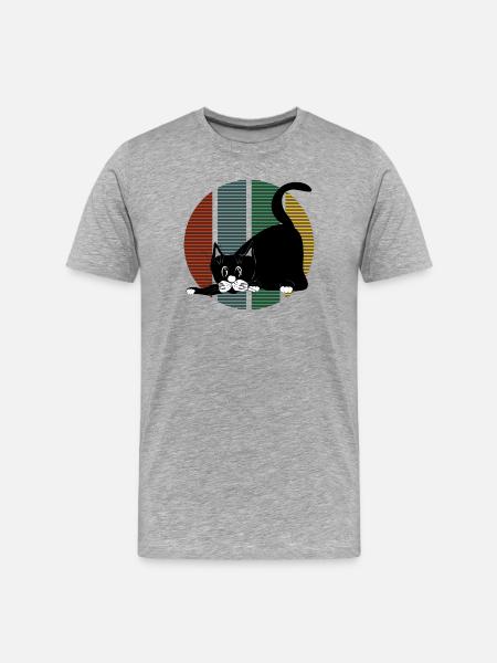 cat - Men's Premium Organic T-Shirt - heather grey