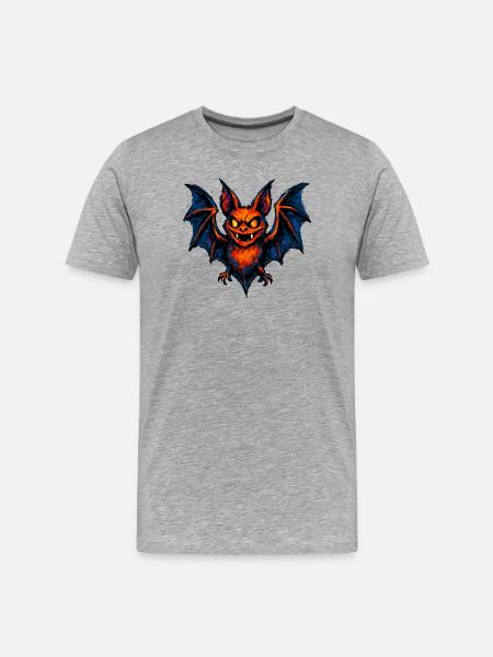 Halloween Spooky Bat - Men's Premium Organic T-Shirt - heather grey
