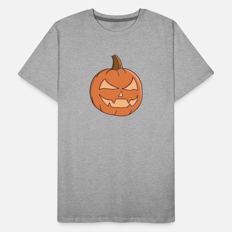 Midnight Jack-O-Lantern Grin Men's Premium Organic T-Shirt
