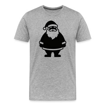 Santa's Silhouette Outline - Men's Premium Organic T-Shirt - heather grey - Front - Damien (186cm)