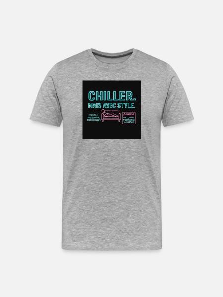 Chill but with neon style - Men's Premium Organic T-Shirt - heather grey