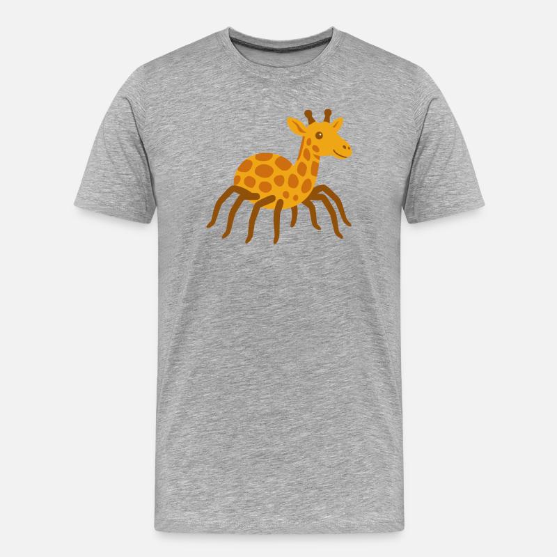 Niedliche Spinne Giraffe - Männer Premium Bio T-Shirt - Grau meliert