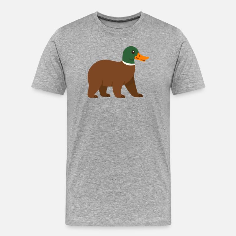 Die Bärente - sie hat einen Schnabel! - Männer Premium Bio T-Shirt - Grau meliert