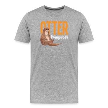 Otter Whisperer Sea Otter Cartoon - Men's Premium Organic T-Shirt - heather grey - Front - Damien (186cm)