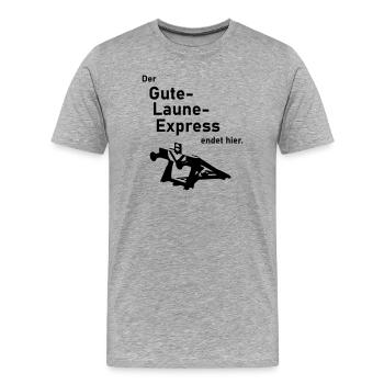 Good Mood Express - Men's Premium Organic T-Shirt - heather grey - Front - Damien (186cm)