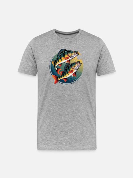 Two perch in a circle - Men's Premium Organic T-Shirt - heather grey