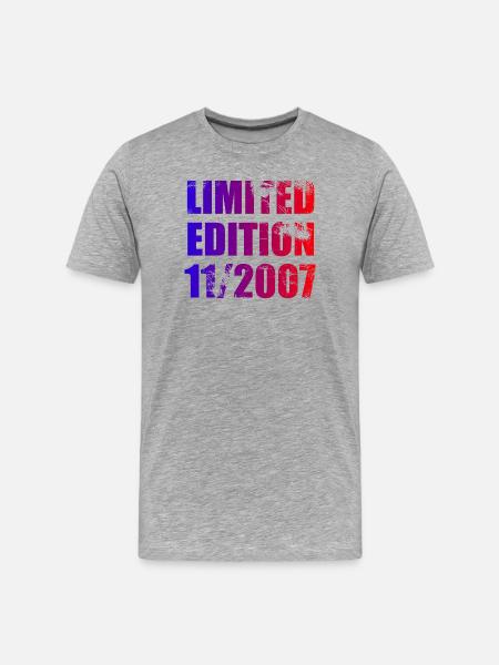 18e anniversaire Edition limitée 11/2007 - T-shirt bio Premium Homme - gris chiné