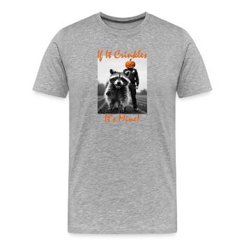 Halloween Waschbär - Männer Premium Bio T-Shirt - Grau meliert - Vorne - Damien (186cm)