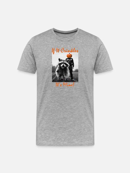 Halloween Waschbär - Männer Premium Bio T-Shirt - Grau meliert