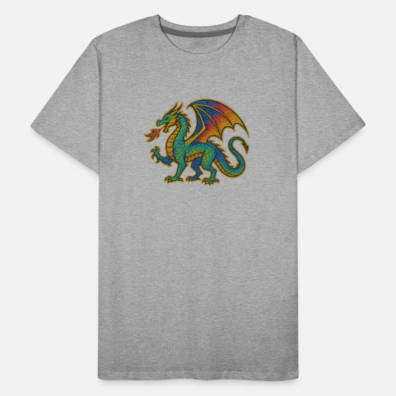 Imprimé dragon arc-en-ciel T-shirt bio Premium Homme