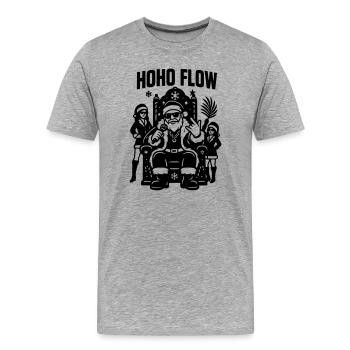 Santa Ho Ho Flow Rap - T-shirt bio Premium Homme - gris chiné - Devant - Damien (186cm)