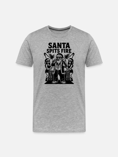 Rapper Santa Claus Santa Spits Fire - Men's Premium Organic T-Shirt - heather grey