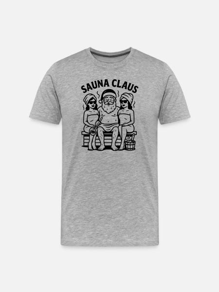Sauna Christmas Santa Claus - Men's Premium Organic T-Shirt - heather grey