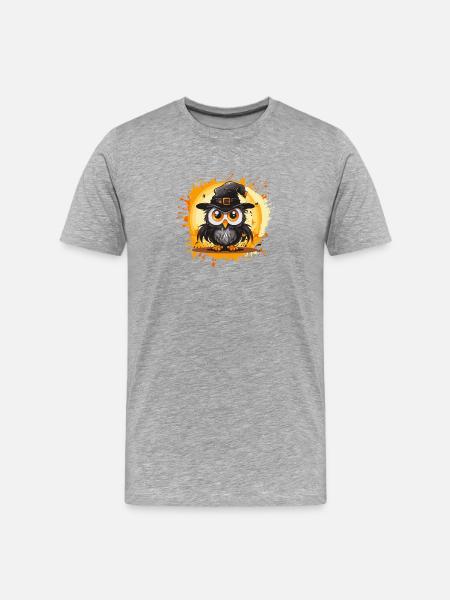 Noctambule Sorcier Halloween - T-shirt bio Premium Homme - gris chiné