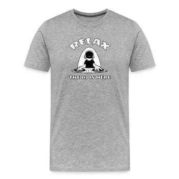 DJ Disc Jockey Turntables Techno Club - Men's Premium Organic T-Shirt - heather grey - Front - Damien (186cm)