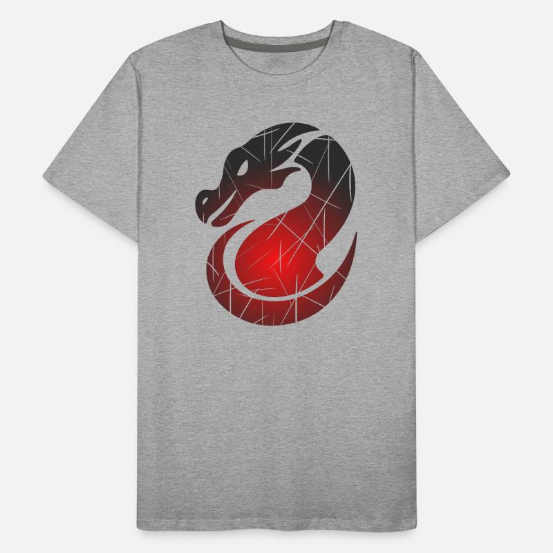 Red Dragon with Split Texture Men's Premium Organic T-Shirt