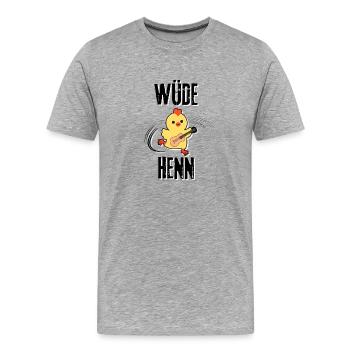 Wüde Henn - Hen night - Junggessellinen Party - Männer Premium Bio T-Shirt - Grau meliert - Vorne - Damien (186cm)
