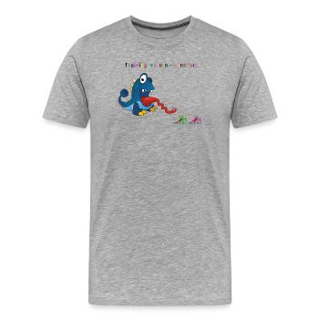 Meine Monster trainieren - Männer Premium Bio T-Shirt - Grau meliert - Vorne - Damien (186cm)