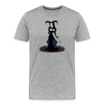 Banshee Vampire Femme - T-shirt bio Premium Homme - gris chiné - Devant - Damien (186cm)