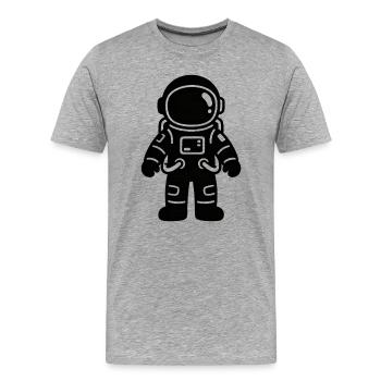 Astronauts silhouette in line - Men's Premium Organic T-Shirt - heather grey - Front - Damien (186cm)