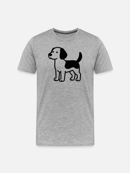 Dog Silhouette Line Style - Men's Premium Organic T-Shirt - heather grey