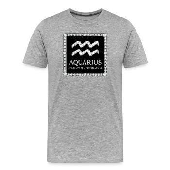 Sternzeichen Wassermann - Männer Premium Bio T-Shirt - Grau meliert - Vorne - Damien (186cm)