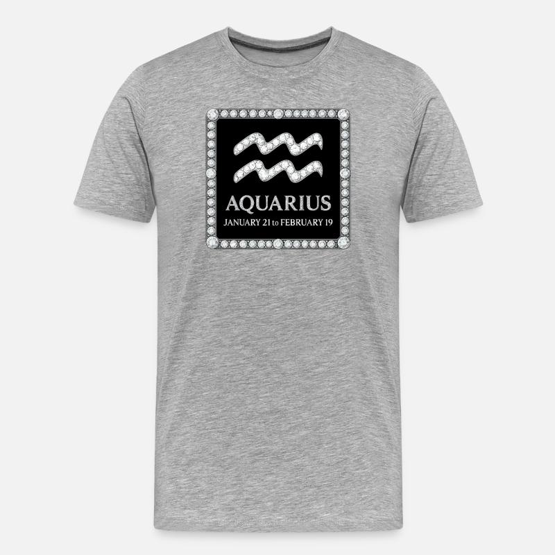 Sternzeichen Wassermann - Männer Premium Bio T-Shirt - Grau meliert