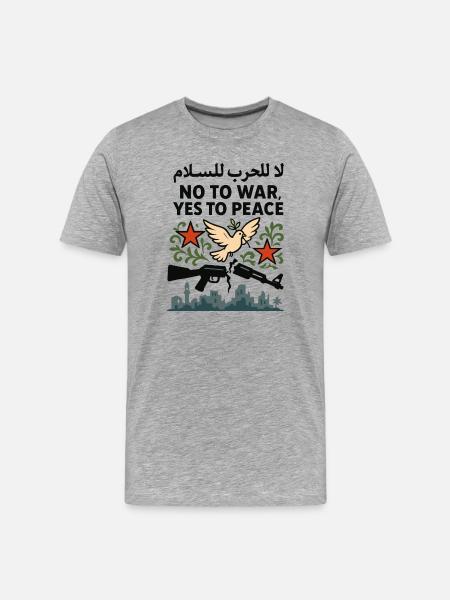 Ja zum Frieden - Männer Premium Bio T-Shirt - Grau meliert