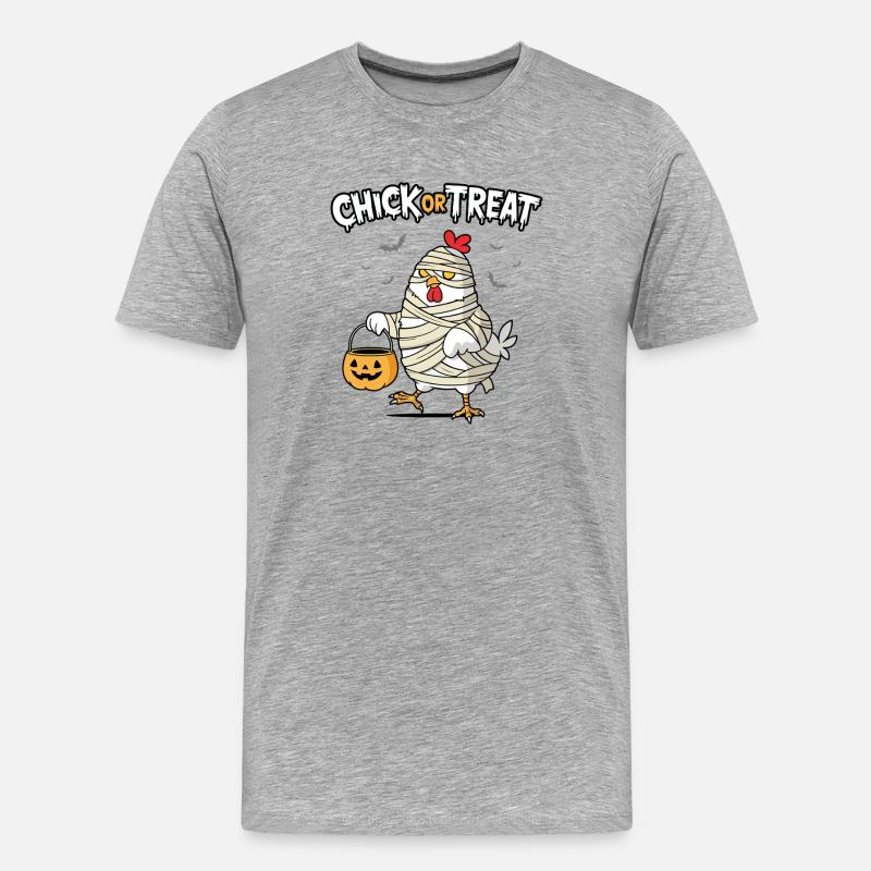 Küken oder Leckerli - Männer Premium Bio T-Shirt - Grau meliert