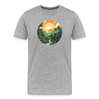 Circular Sunset - Men's Premium Organic T-Shirt - heather grey - Front - Damien (186cm)
