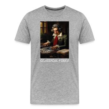 classical vibes Mozart DJ - T-shirt bio Premium Homme - gris chiné - Devant - Damien (186cm)