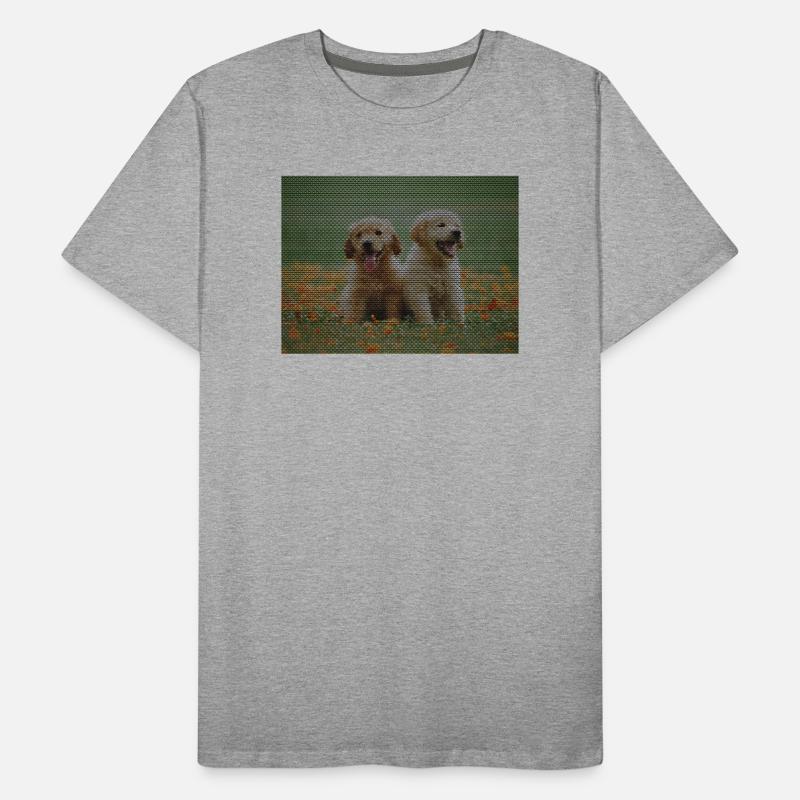 Two Labrador Retriever puppies with triangle pattern Men's Premium Organic T-Shirt