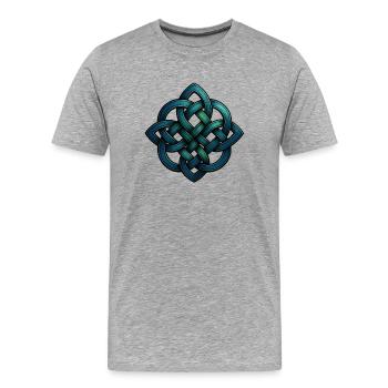 Celtic knot - Men's Premium Organic T-Shirt - heather grey - Front - Damien (186cm)
