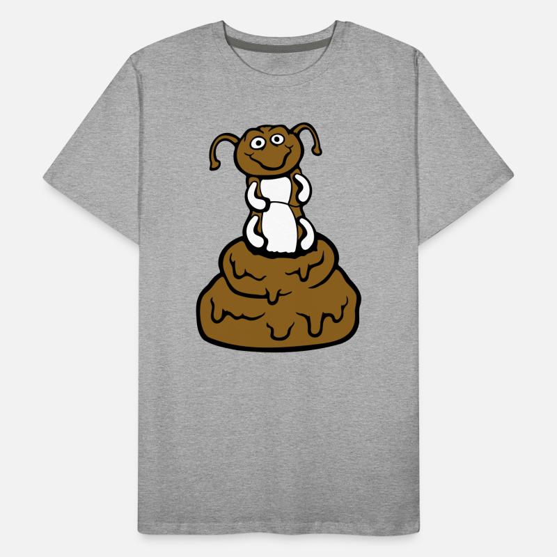 Drôle de chenille, merde, caca, tas, dégoût, caca T-shirt bio Premium Homme