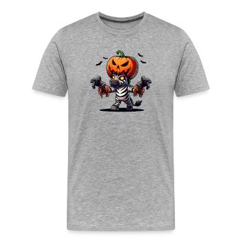 Lunatique Halloween Zèbre Costume Zombie Chauve-souris - T-shirt bio Premium Homme - gris chiné - Devant - Damien (186cm)