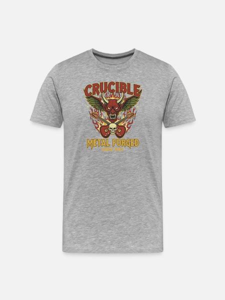 Crucible Metal Forged Logo - Men's Premium Organic T-Shirt - heather grey
