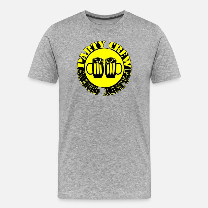 Party Crew Bier - Männer Premium Bio T-Shirt - Grau meliert